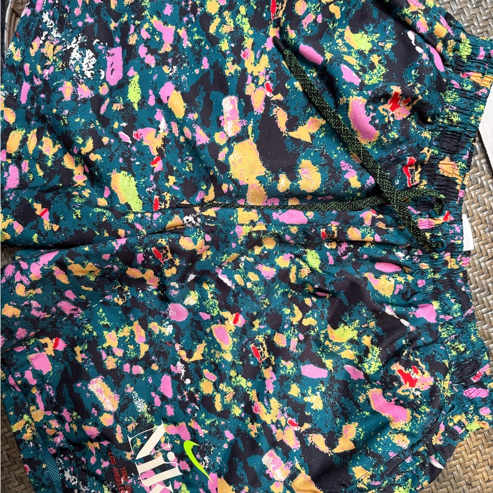 Nike Teal and Multicolor Patterned Shorts